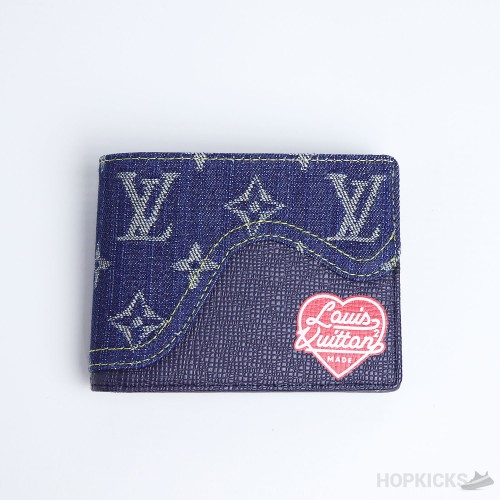 LV x Nigo Monogram Blue Multiple Wallet